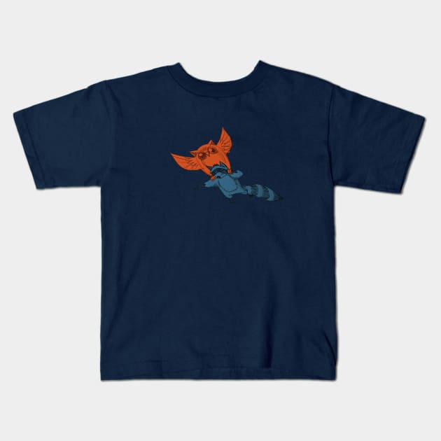 Owl & Raccoon Kids T-Shirt by Hundredhands